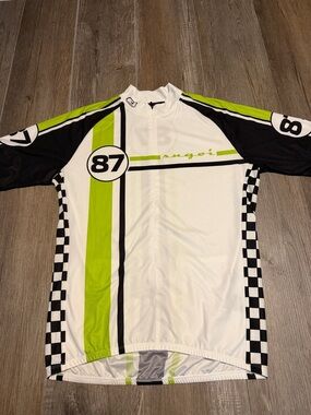 SUGOI White Cycling Jersey with Lime and Black Accents